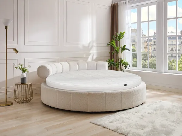 Vente-unique - ROMA Matratze Stoff Weiß - B 220 cm x H 25 cm x L 220 cm
