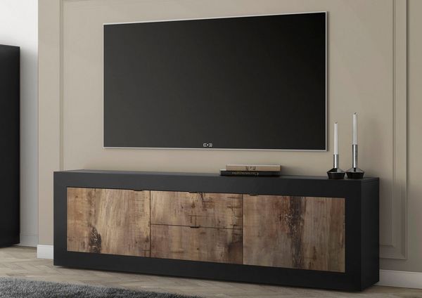 INOSIGN Lowboard Basic Breite 210 cm, TV-Board 2 Türen, 2 Schubkästen, TV-Schrank, Metallgriff, moderne Rahmenoptik, viel Stauraum, Farbauswahl