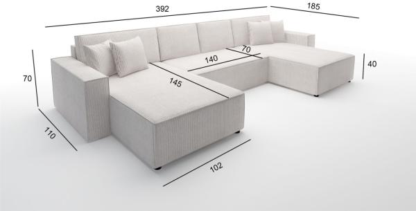 Wohnlandschaft Schlafsofa Sofa CONOR PREMIUM Stoff Poso Dunkelgrün Bild 4