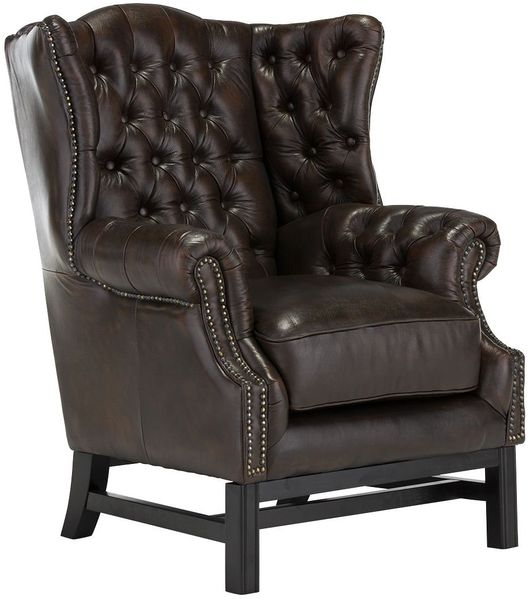 Chesterfield Sessel Echtleder antik-braun massivum Kingsfield 89x104x79 cm Ohrensessel Clubsessel Wohnzimmer Bürosessel