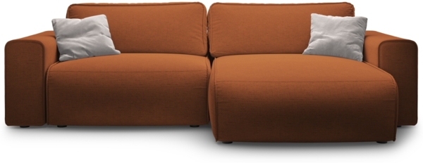 Micadoni Ecksofa Victor 3-Sitzer Rechts Strukturierter Stoff Ziegel