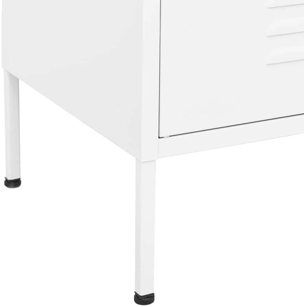 Sideboard KEVI Metall Weiß 80x35x101,5 cm Stahl | Flurschrank Metallschrank Lagerschrank Beistellschrank Wohnzimmer Bild 7