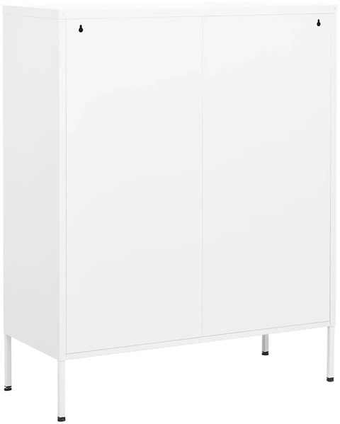 Sideboard KEVI Metall Weiß 80x35x101,5 cm Stahl | Flurschrank Metallschrank Lagerschrank Beistellschrank Wohnzimmer Bild 6