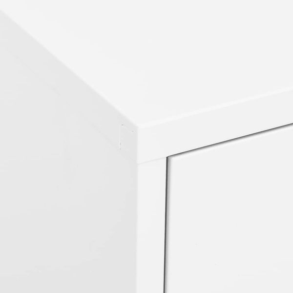 Sideboard KEVI Metall Weiß 80x35x101,5 cm Stahl | Flurschrank Metallschrank Lagerschrank Beistellschrank Wohnzimmer Bild 8