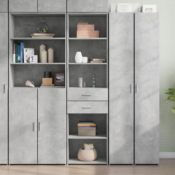 vidaXL Highboard Betongrau 50x42,5x185 cm Holzwerkstoff 3281458