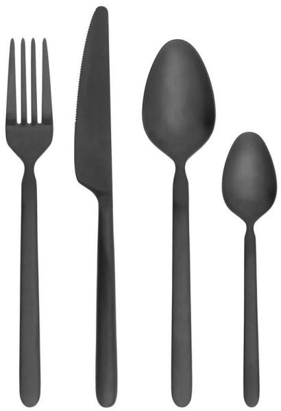 Blomus Besteck-Set 16-tlg. Stella, Besteck, Löffel, Gabel, Messer, Edelstahl matt, Black, 64195