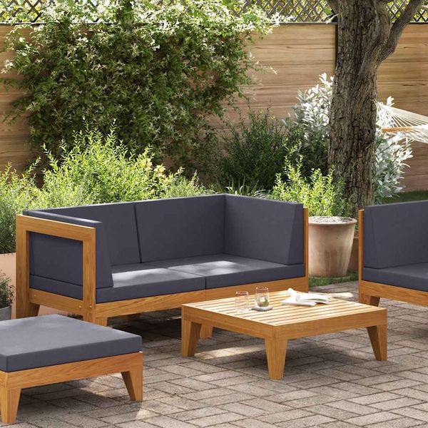 vidaXL 2-tlg. Garten-Lounge-Set mit Auflagen Massivholz Akazie 312147