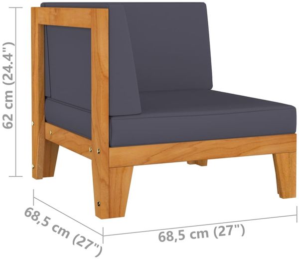 vidaXL 2-tlg. Garten-Lounge-Set mit Auflagen Massivholz Akazie 312147 Bild 8