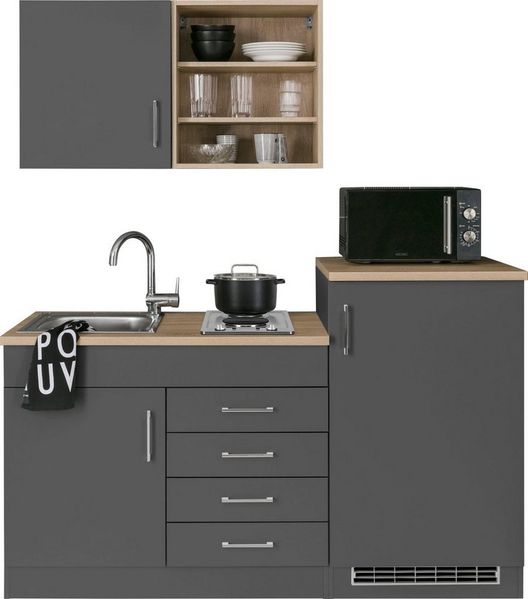 KOCHSTATION Pantryküche KS-Mali, Breite 160 cm, mit E-Geräten
