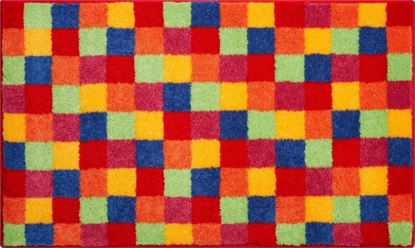 Grund Badematte Jocylin, Höhe 20 mm, rutschhemmend beschichtet, fußbodenheizungsgeeignet, Polyacryl, rechteckig, weiche Badematte im Schachbrettmuster Bild 2