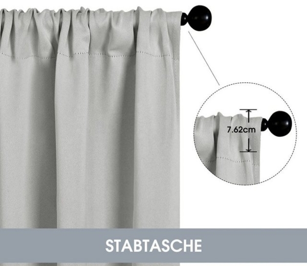 BYSURE Scheibengardine (2 St), Stangendurchzug, verdunkelnd, kurz Scheibengardine Bild 3