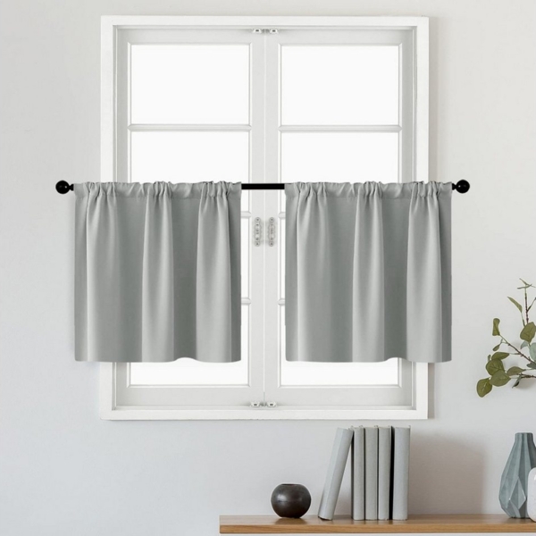 BYSURE Scheibengardine (2 St), Stangendurchzug, verdunkelnd, kurz Scheibengardine Bild 4