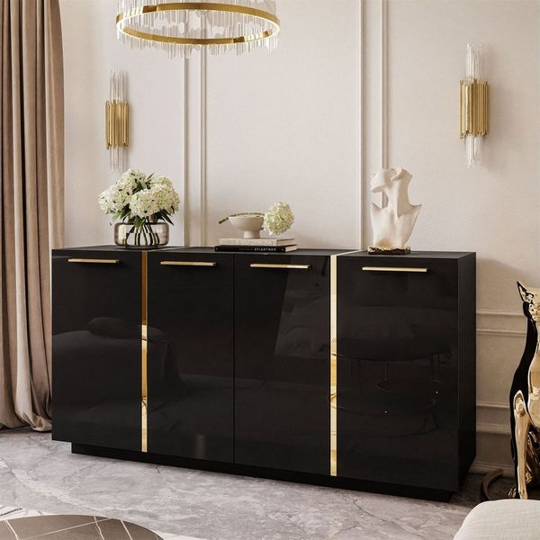 Lookway Kommode ONYX 4D Luxus-Kommode mit Hochglanz für das Wohnzimmer