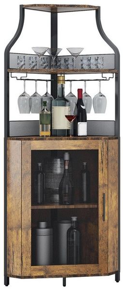 GarveeMore Weinschrank Weinregal Eckschrank Weinständer Barschrank mit Glashalter