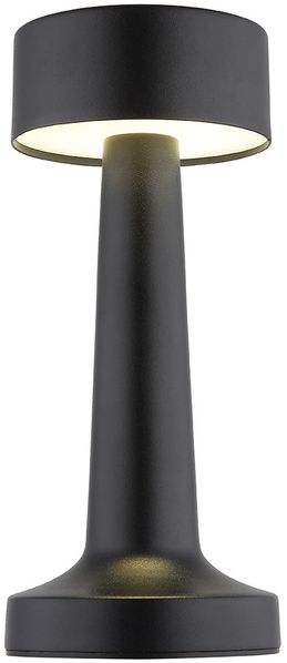 LED Tischleuchte, schwarz matt, Touchdimmer, Akku, H 21 cm