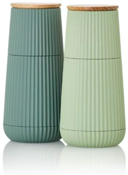 Adhoc Scape Dark Green / Light Green Salzmühle & Pfeffermühle 12 cm 2er-Set