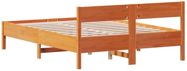 vidaXL Massivholzbett ohne Matratze Wachsbraun 140x200 cm Kiefernholz 842753 Bild 6