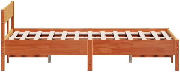 vidaXL Massivholzbett ohne Matratze Wachsbraun 140x200 cm Kiefernholz 842753 Bild 5