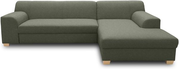 DOMO Collection Ecksofa Tinos, L-Sofa, Eckcouch mit Schlaffunktion, Schlafsofa Couch, L-form, 273x157 cm in grün