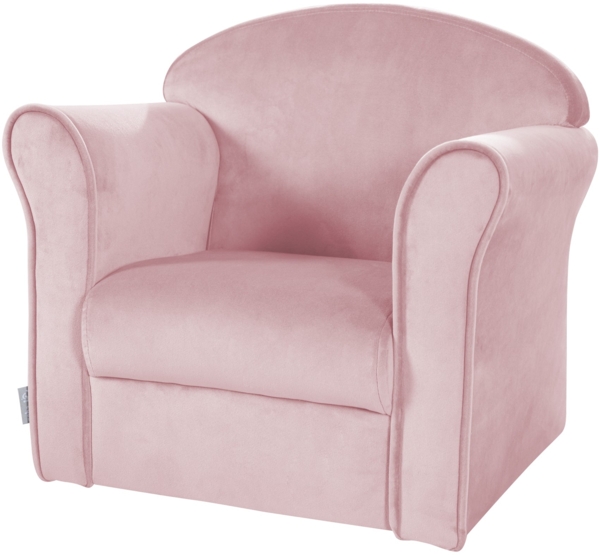 roba Kindersessel 'Lil Sofa' mit Armlehnen - Bequemer Minisessel mit Samtstoff - Rosa