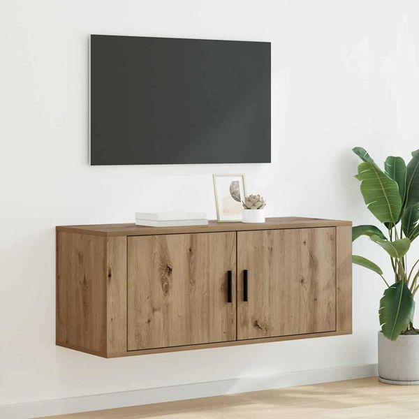 vidaXL Wandmontiertes TV-Regal Artisan-Eiche 100 x 34,5 x 40 cm 881154