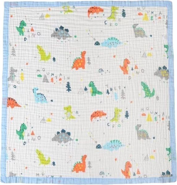 Baby Krabbeldecke » weiche Decke aus 100% Baumwolle » Babydecke 110x110cm » für Babys & Kleinkinder - Dinosaurier