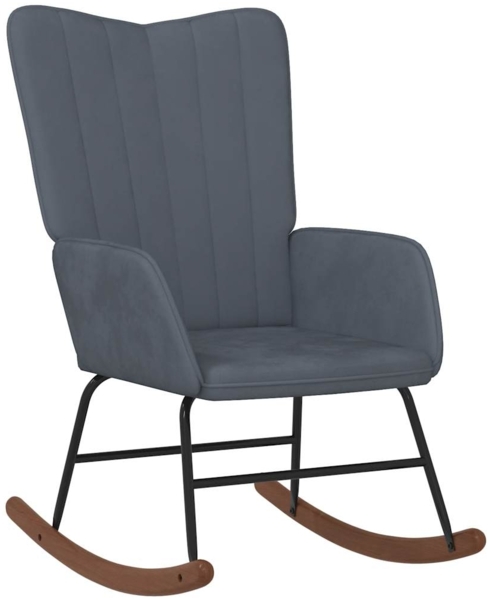 vidaXL Schaukelstuhl Dunkelgrau Samt 327744