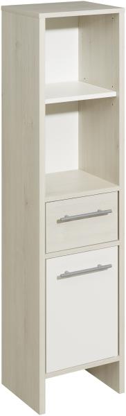 Midischrank >Quickset 350< (BxHxT: 33x136,2x28 cm) Pinie Ida Hell / Weiß Glanz