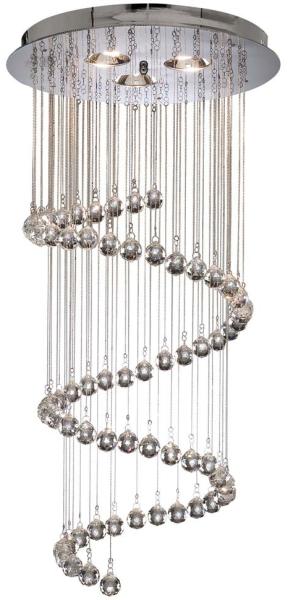 Hängeleuchte, Kristalle, Glas, Stahl, klar, H 80 cm, HALLWAY