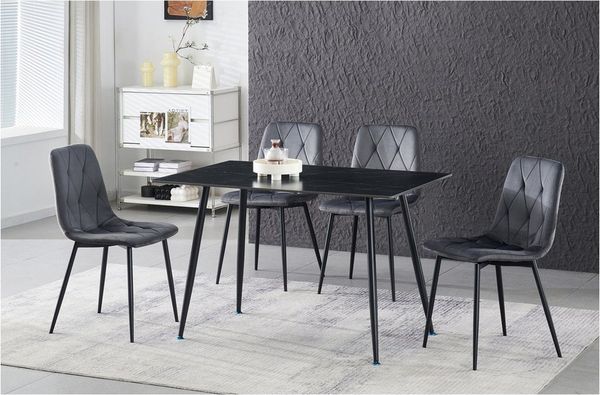 HTI-Living Esszimmerstuhl Stuhl Mesa Eco 2er-Set Velvet Grau (Set, 2 St), Esszimmerstuhl Samt