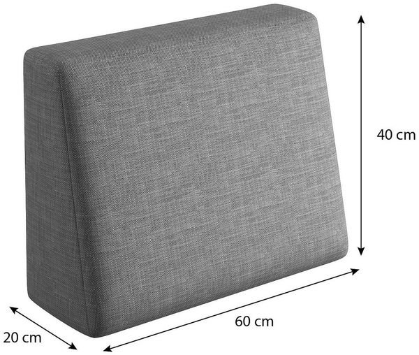 sunnypillow Rückenkissen Palettenkissen mit abnehmbarem Bezug Seitenkissen 60x40x20/10cm, Grau