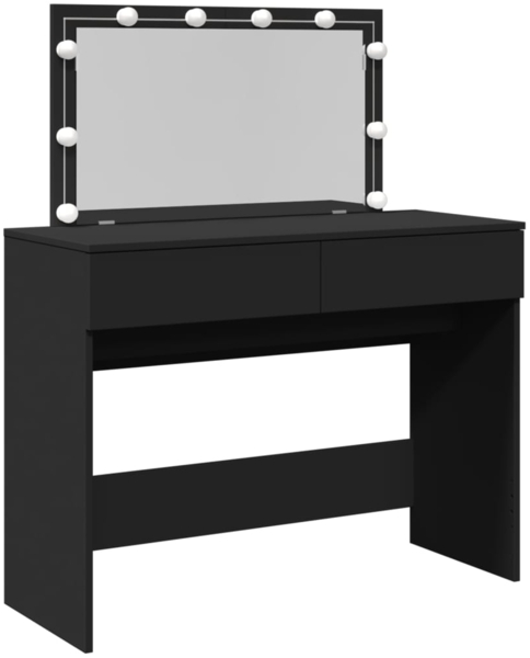 vidaXL Schminktisch mit LED-Beleuchtung Schwarz 100x40x120 cm 848207