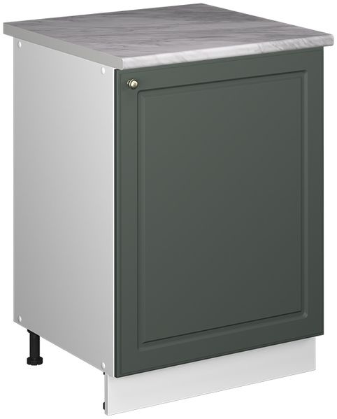 Küchenunterschrank Fame-Line Grün-Gold Landhaus/Weiß 60 cm 1 Tür mit Arbeitsplatte Vicco