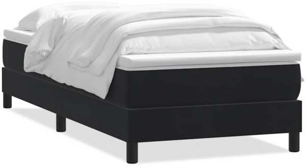 vidaXL Boxspringbett mit Matratze Schwarz 80x220 cm Samt 3315947