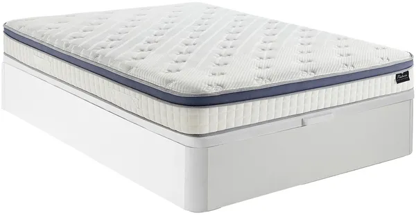 Vente-unique - MALAO Mattress and bed base set StoffHolz, Platte Weiß - B 140 cm x H 25 cm30 cm x L 190 cm