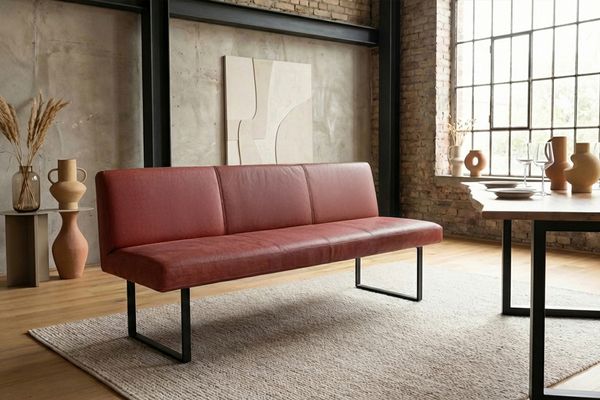 KAWOLA Esszimmerbank ELEEN Leder rot 183cm 85 x 69 x 183 cm