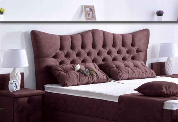 Meisterbetten Boxspringbett Rixi 100x220 in DS-Brombeere, Matratzenbezug Optiflex, Ergoflex-Topper Bild 4