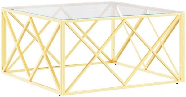 vidaXL Couchtisch 80x80x40 cm Edelstahl und Glas 349970