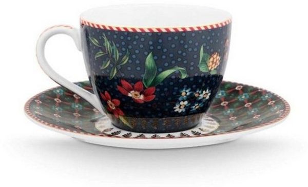 PiP Studio Espressotasse Berry Blues Espressotasse m.U. blau 120ml, Porzellan