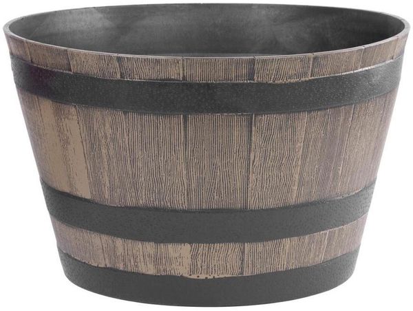 PROREGAL® Blumentopf Blumentopf 52x30cm Holz-effekt, Fass