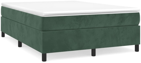 vidaXL Boxspringbett mit Matratze Dunkelgrün 140x200 cm Samt 3144684