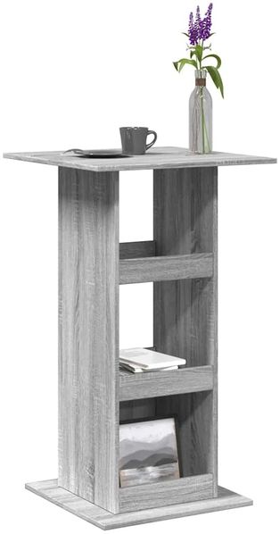 Bartisch, Stehtisch, Bistrotisch mit Ablagen Grau Sonoma 60x60x102 cm Holzwerkstoff