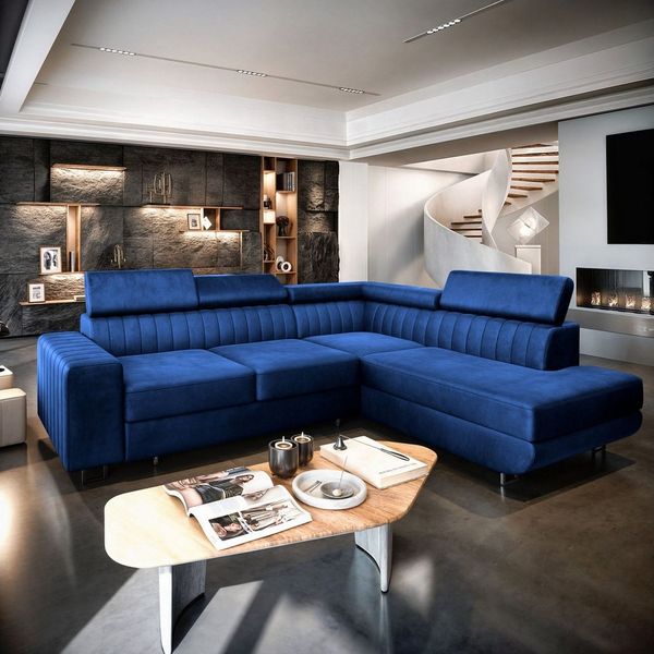 Masseno Ecksofa NOLA mit Schlaffunktion L-Form, Sofa mit Bettkasten