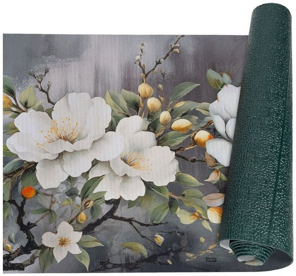ANRO Küchenläufer GreenLine Teppichläufer Textil, Rechteckig, Höhe: 3 mm, Bodenläufer 100cm Orchidee Grau pflegeleicht