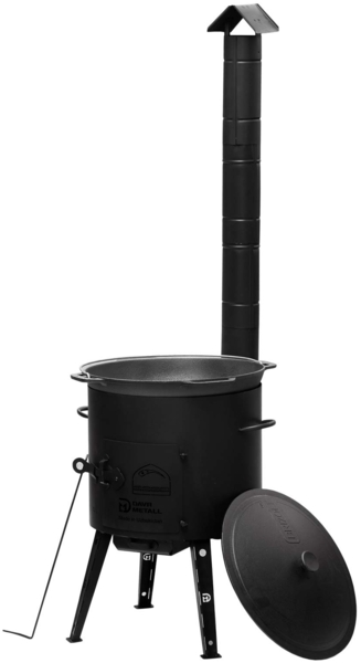 Ø36 Uchag 2mm stahl Utschak mit Abzugsrohr Utschag Campingofen 8L Gusseisen Kazan mit Gusseisen Deckel Kasan Feuerstelle Feldküche