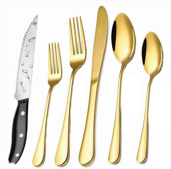 KingLux Besteck-Set 72tlg. Essbesteck Set Tafelbesteck inkl Steakmesser Spülmaschinenfest (72-tlg), 12 Personen, Edelstahl