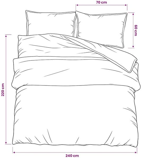 vidaXL Bettwäsche-Set, Baumwolle weiß / braun, 240x220 cm Bild 6