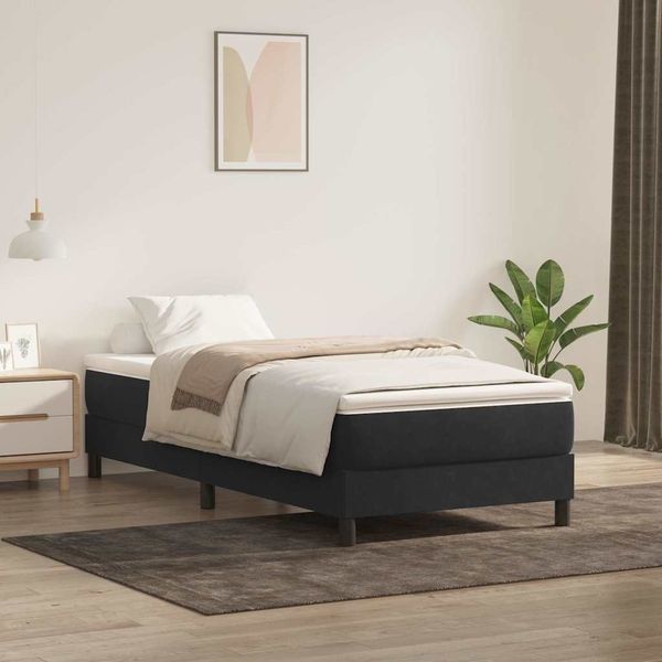 vidaXL Boxspringbett ohne Matratze Schwarz 80x220 cm Samt 3315851