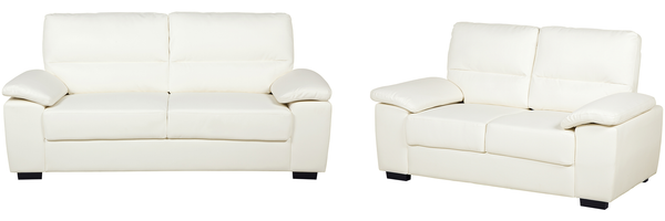 Sofa Set Kunstleder creme VOGAR