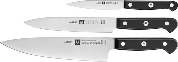 Zwilling 36130-003 Messerset Gourmet, Edelstahl, Silber/Schwarz, 3 Teilig